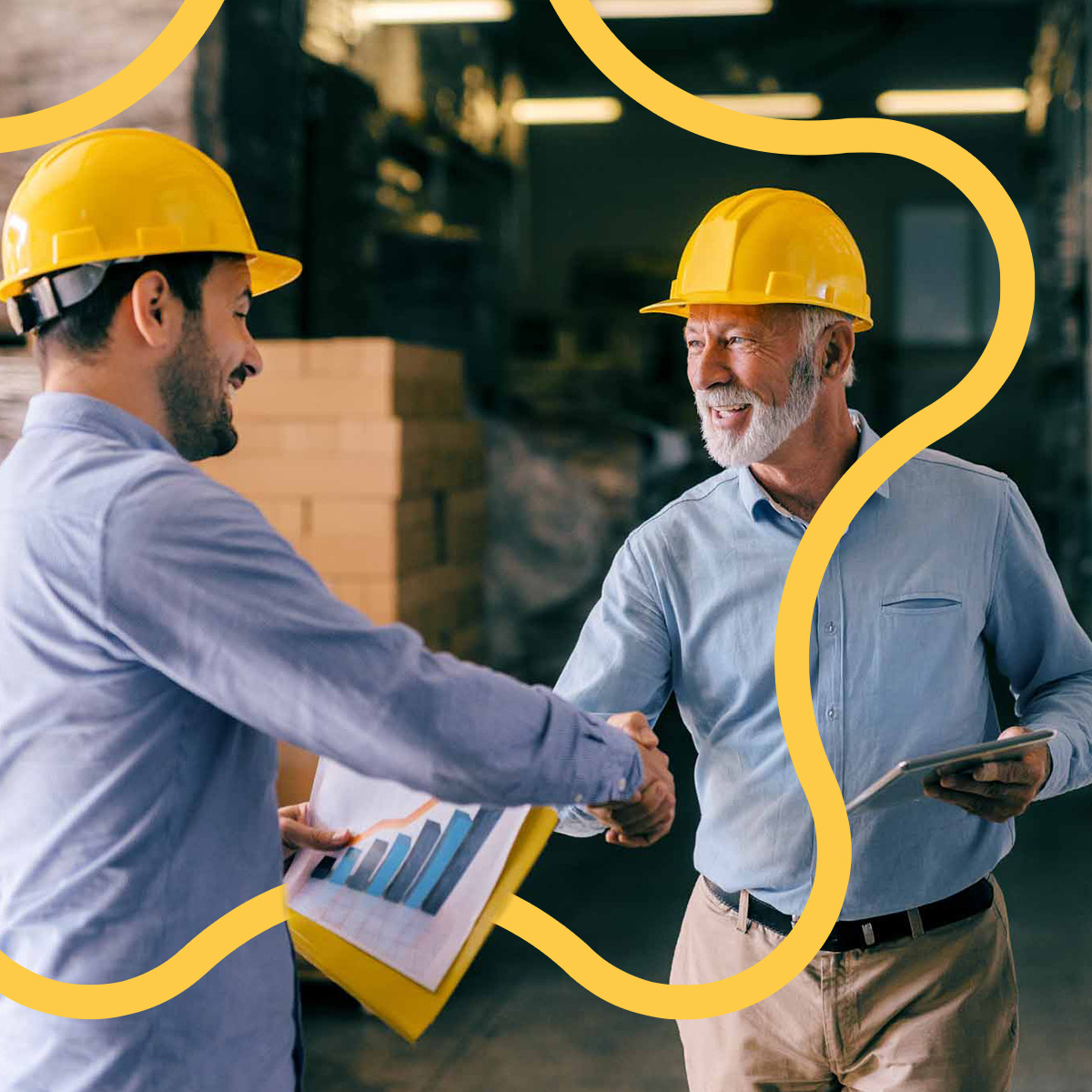 Poignée de main entre deux responsables d'entreprise