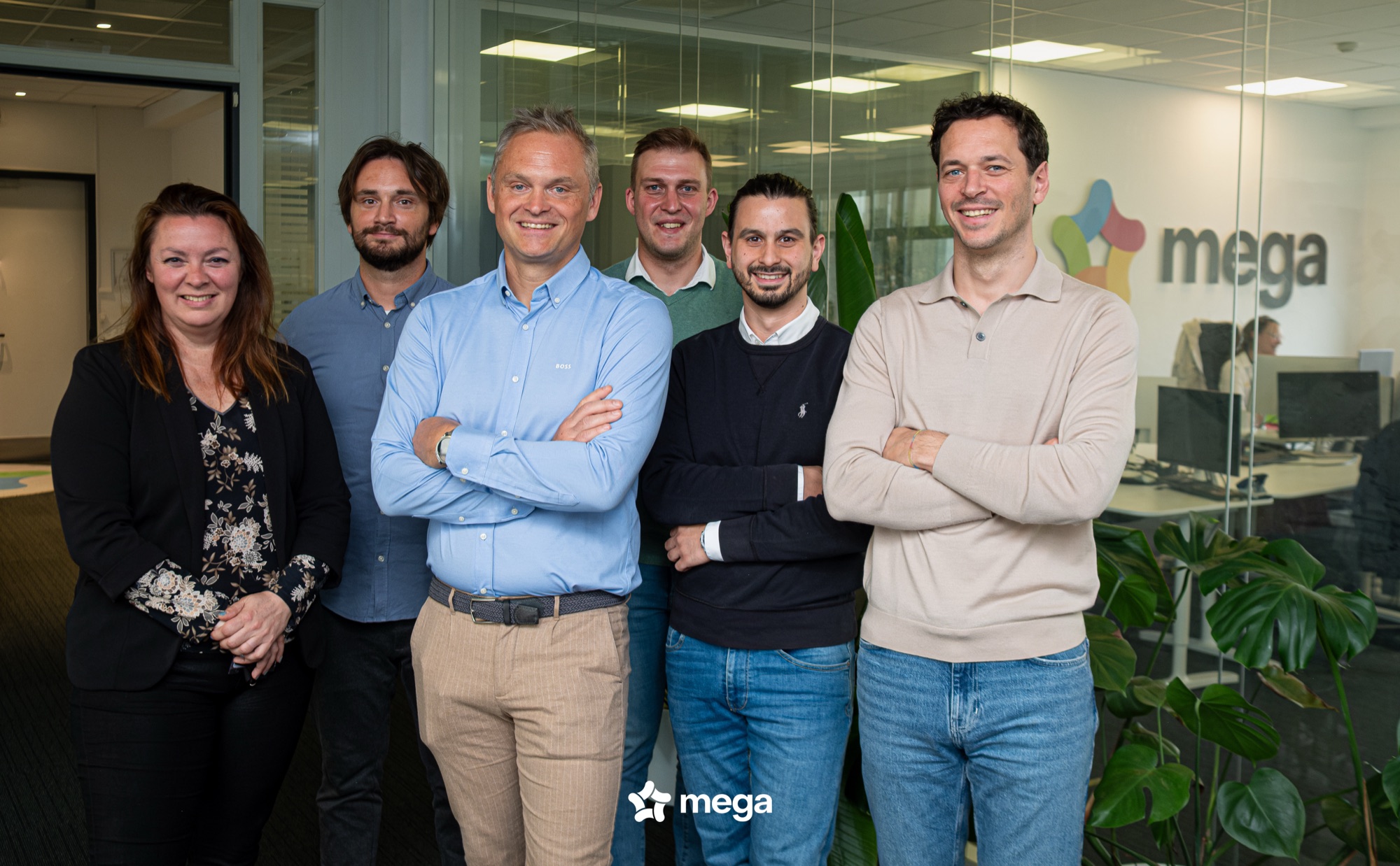 L'équipe Mega Entreprises dans les bureaux de Liège